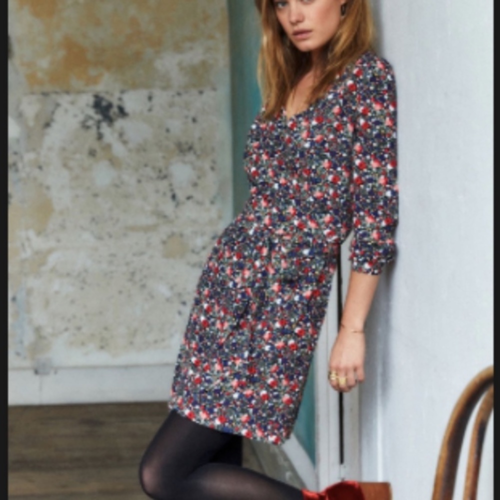 Sezane Estelle Floral Wrap Dress